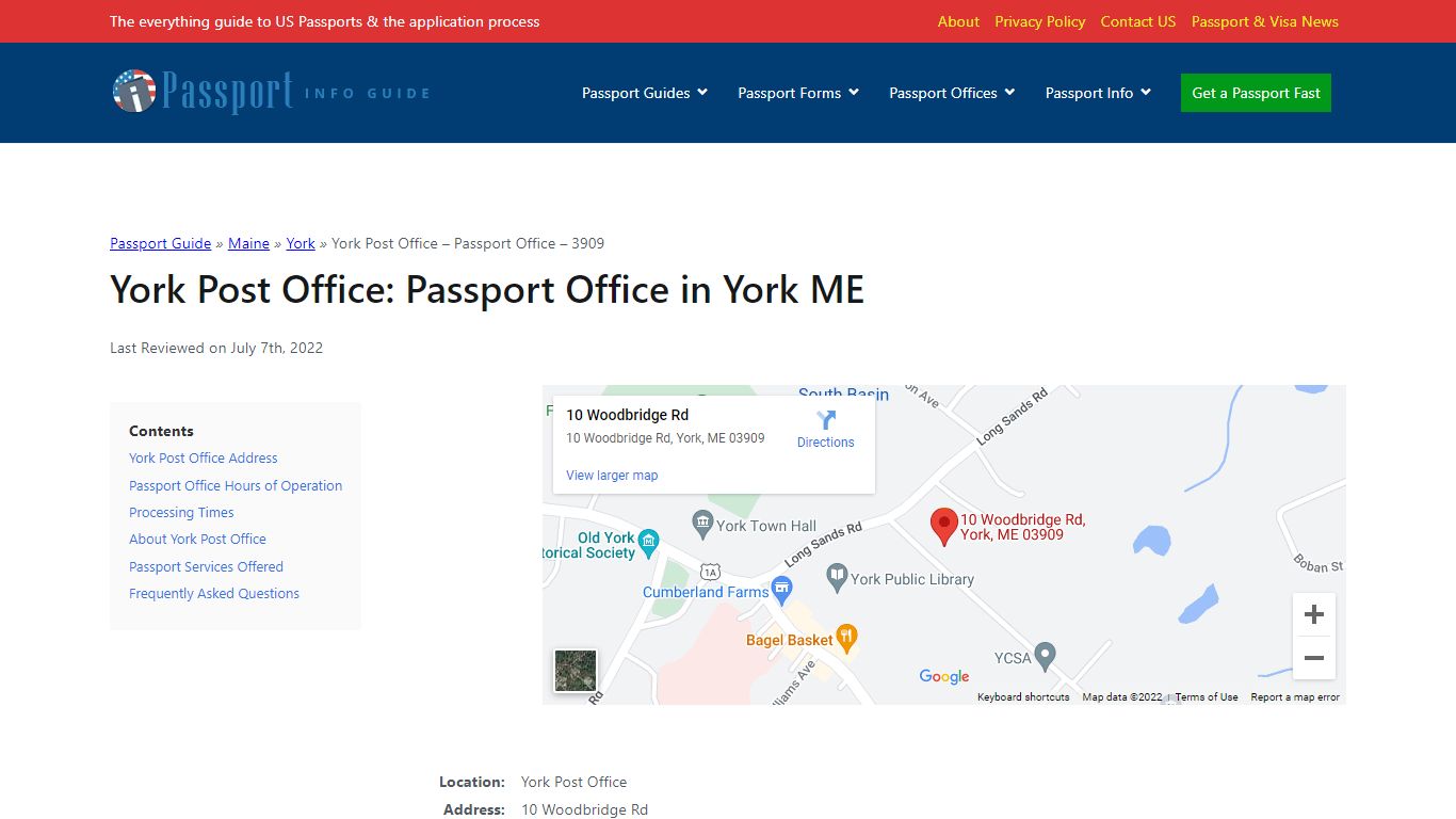 York Post Office in York, ME - Passport Office Information